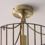 Endon Antalya Flush Ceiling Light in Antique Brass with Clear Glass