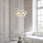 Endon Venice 6 Light Pendant Light in Brushed Aged Brass with Clear Textured Glass