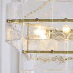 Endon Venice 6 Light Pendant Light in Brushed Aged Brass with Clear Textured Glass