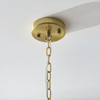 Endon Venice 6 Light Pendant Light in Brushed Aged Brass with Clear Textured Glass