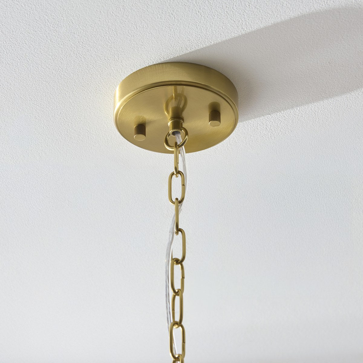 Endon Venice 6 Light Pendant Light in Brushed Aged Brass with Clear Textured Glass