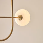 Endon Ottowa 5 Light Pendant Light in Brushed Aged Brass with Opal Glass