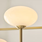 Endon Ottowa 5 Light Pendant Light in Brushed Aged Brass with Opal Glass