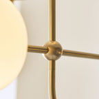 Endon Ottowa 5 Light Pendant Light in Brushed Aged Brass with Opal Glass