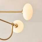Endon Ottowa 4 Light Semi Flush Ceiling Light in Brushed Aged Brass with Opal Glass