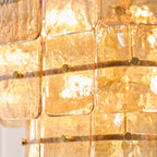Endon Venice 10 Light Pendant Light in Brushed Aged Brass with Champagne Textured Glass