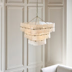 Endon Venice 10 Light Pendant Light in Brushed Aged Brass with White Textured Glass