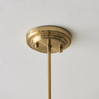 Endon Evora 5 Light Pendant Light in Brushed Aged Brass with Opal Ribbed Glass