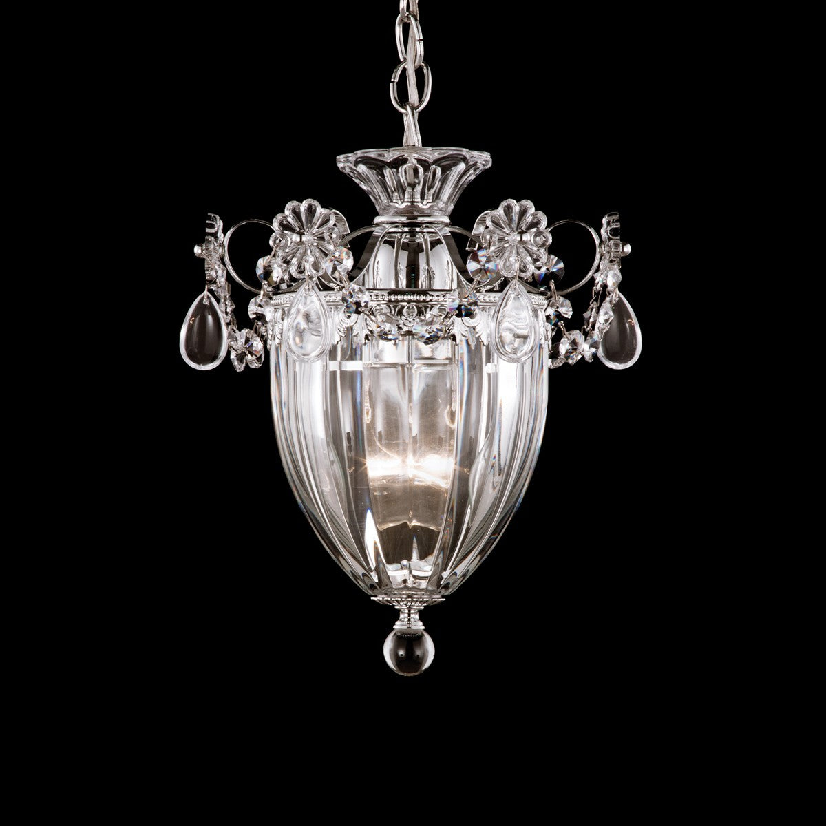 Schonbek Bagatelle Pendant Light Heritage Crystal in Antique Silver