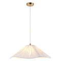 Endon Isabella Grand Pendant Light in Brushed Aged Brass with Vintage White Scalloped Shade