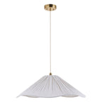 Endon Isabella Grand Pendant Light in Brushed Aged Brass with Vintage White Scalloped Shade