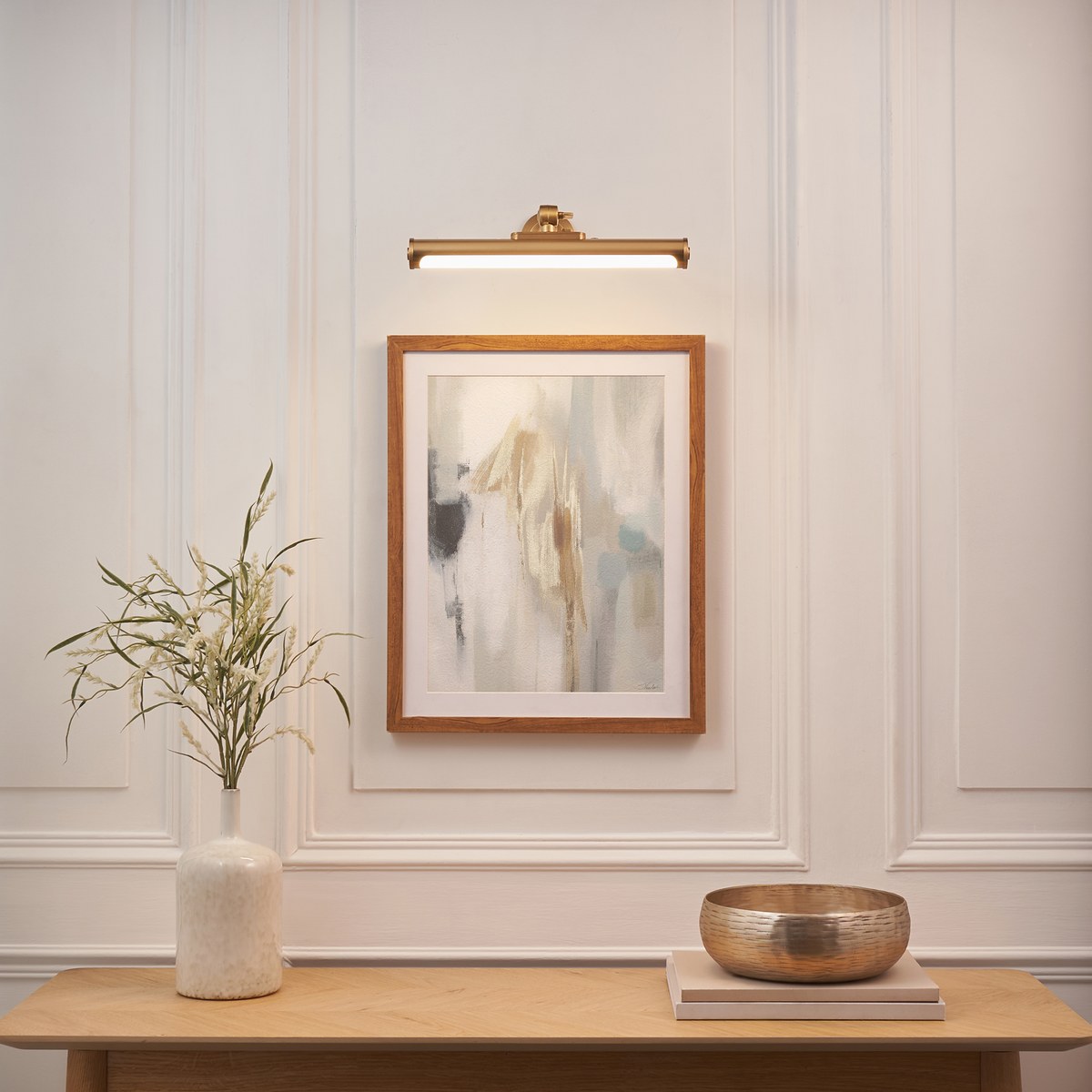 Endon Kas Rechargeable Picture Light in Warm Brass