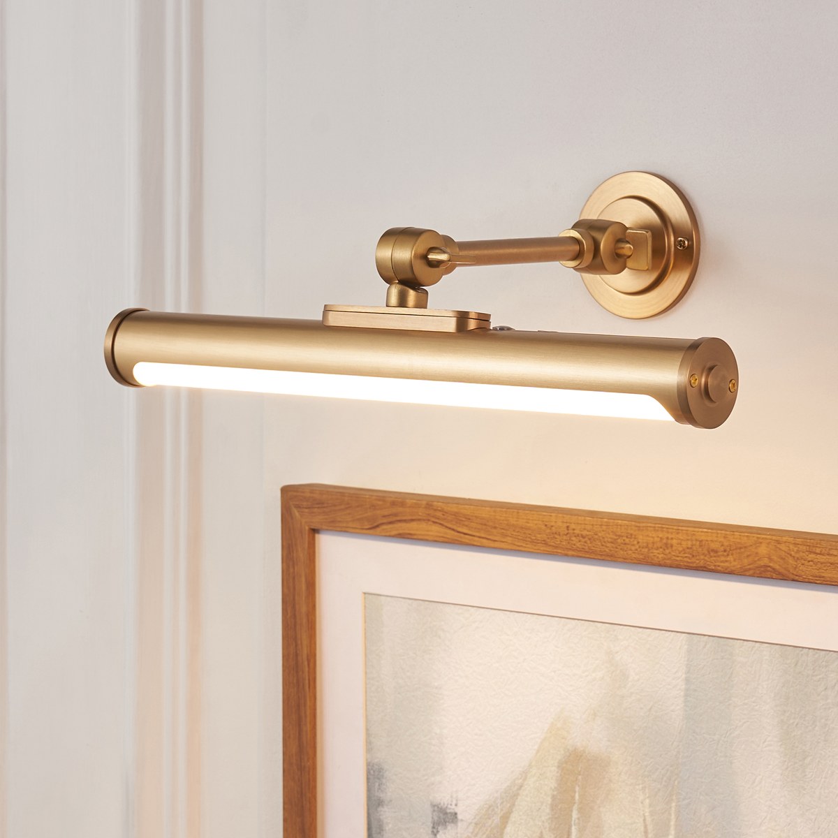 Endon Kas Rechargeable Picture Light in Warm Brass