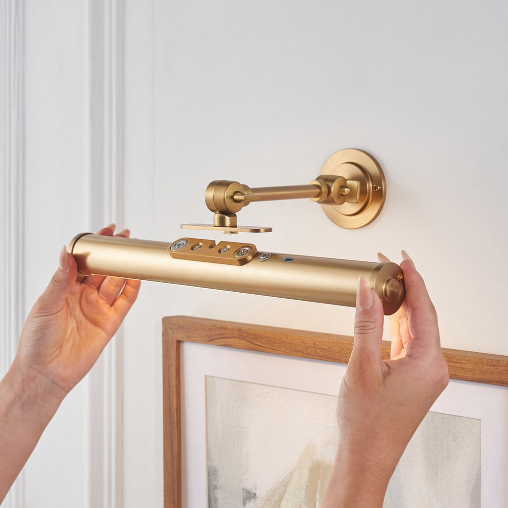 Endon Kas Rechargeable Picture Light in Warm Brass