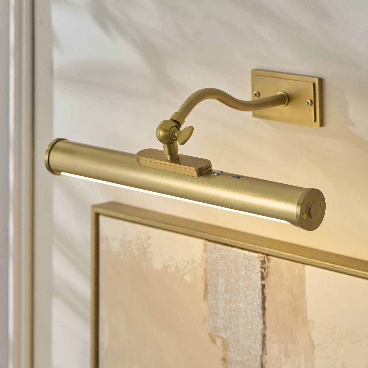 Endon Maris Rechargeable Picture Light in Warm Brass
