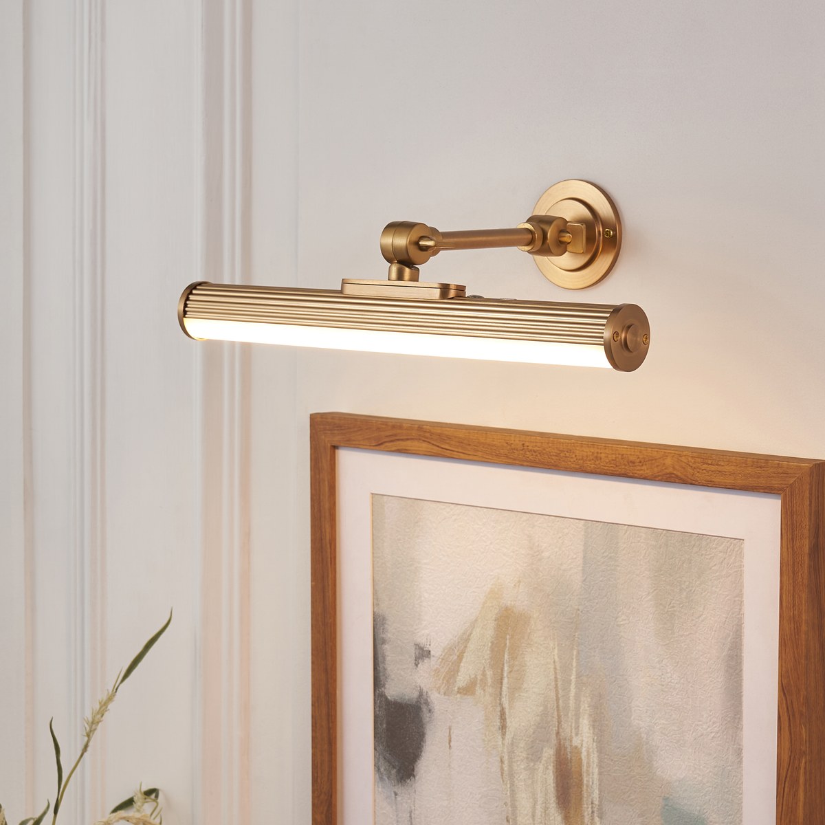 Endon Cirali Rechargeable Picture Light in Warm Brass