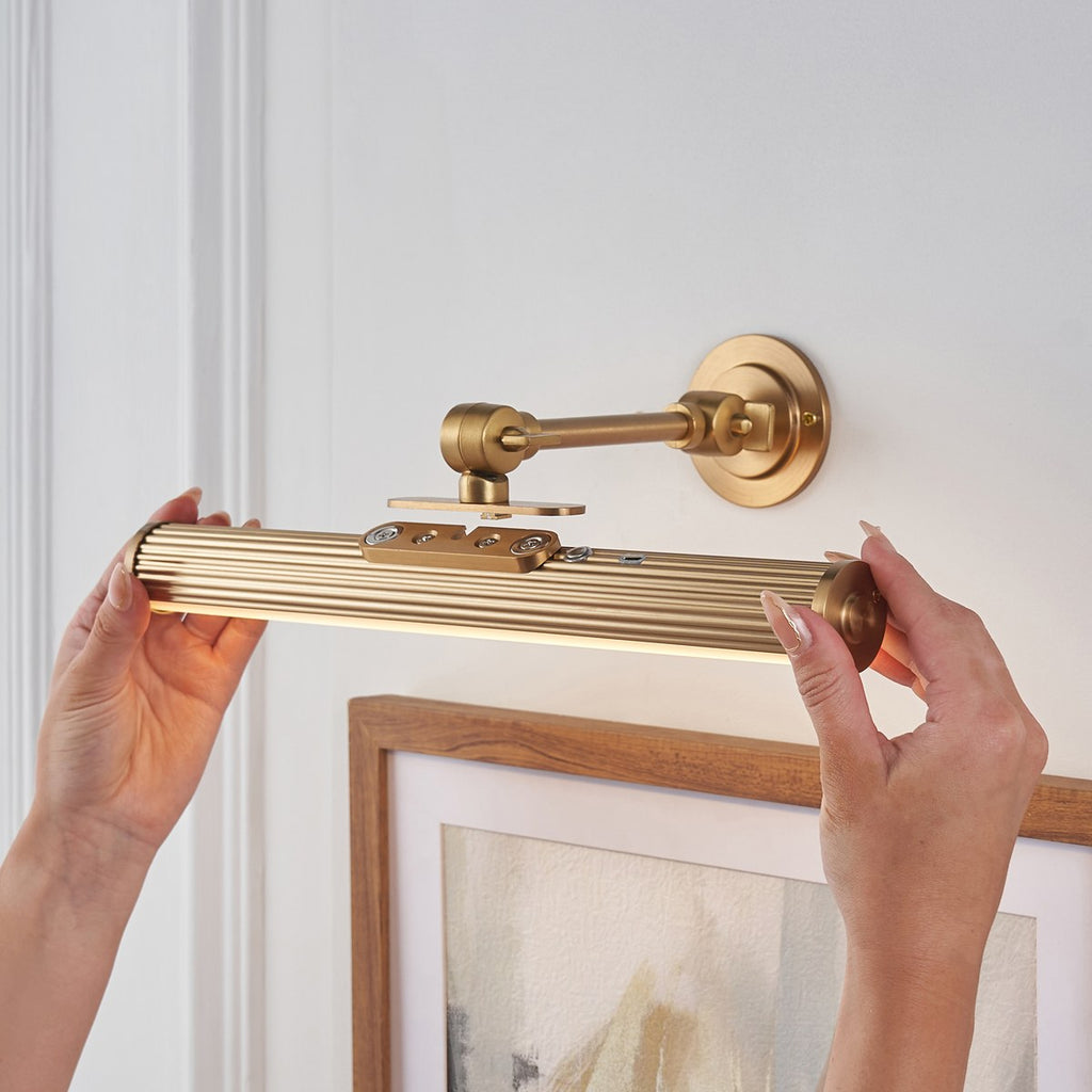 Endon Cirali Rechargeable Picture Light in Warm Brass