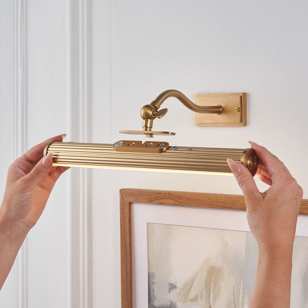 Endon Kindos Rechargeable Picture Light in Warm Brass