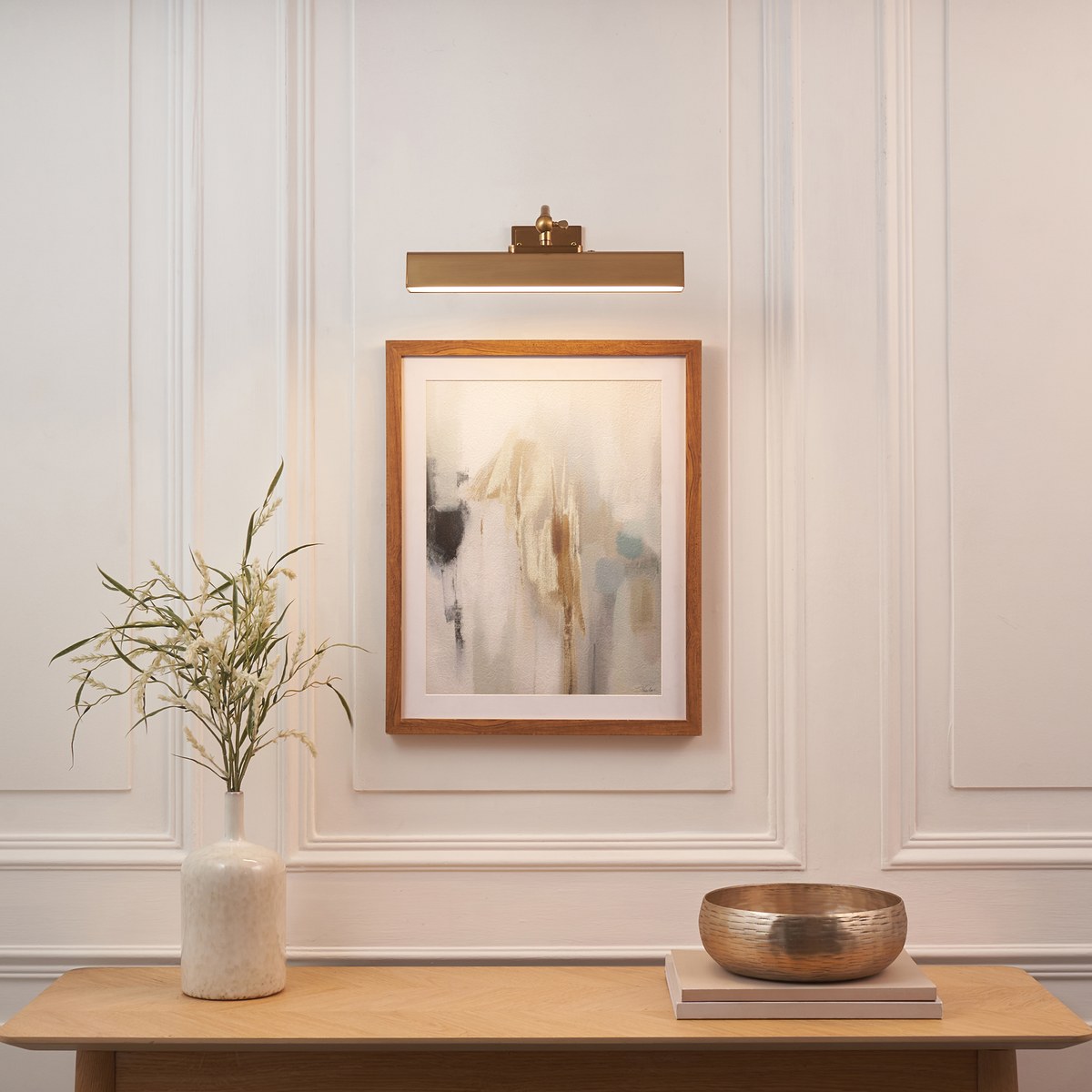 Endon Lasos Rechargeable Picture Light in Warm Brass