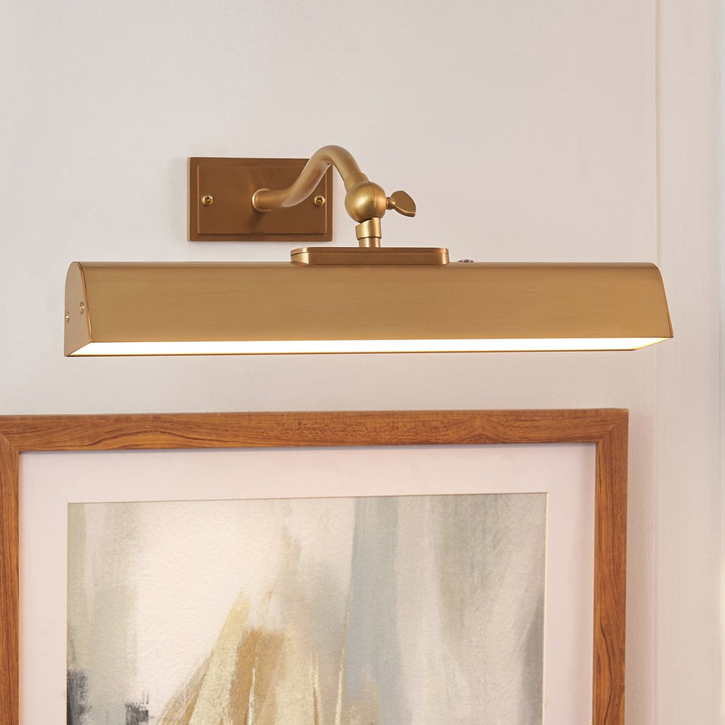 Endon Lasos Rechargeable Picture Light in Warm Brass