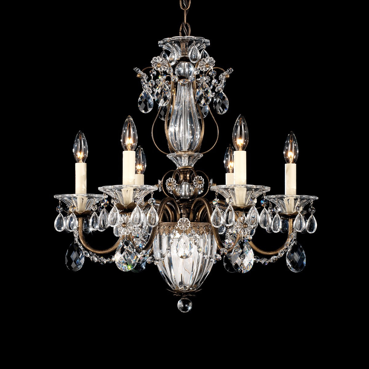 Schonbek Bagatelle 7 Light Heritage Crystal Chandelier in Etruscan Gold