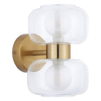 Endon Rossano 2 Light Wall Light in Warm Brass with Clear & Frosted Glass