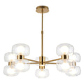 Endon Rossano 10 Light Pendant Light in Warm Brass with Clear & Frosted Glass