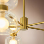 Endon Rossano 10 Light Pendant Light in Warm Brass with Clear & Frosted Glass