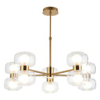Endon Rossano 10 Light Pendant Light in Warm Brass with Clear & Frosted Glass