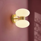Endon Rossano 2 Light Wall Light in Warm Brass with Opal Glass