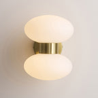 Endon Rossano 2 Light Wall Light in Warm Brass with Opal Glass