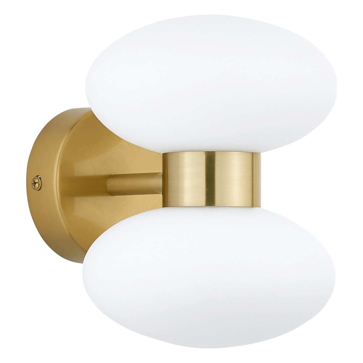 Endon Rossano 2 Light Wall Light in Warm Brass with Opal Glass