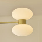Endon Rossano 6 Light Semi Flush Ceiling Light in Warm Brass with Opal Glass