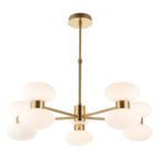 Endon Rossano 10 Light Pendant Light in Warm Brass with Opal Glass