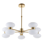 Endon Rossano 10 Light Pendant Light in Warm Brass with Opal Glass