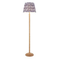Endon Twist Floor Lamp in Oak Effect with ZigZag 40cm Pearl Grey Shade