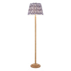 Endon Twist Floor Lamp in Oak Effect with ZigZag 40cm Pearl Grey Shade