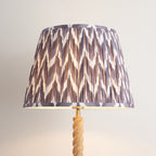 Endon Twist Floor Lamp in Oak Effect with ZigZag 40cm Pearl Grey Shade