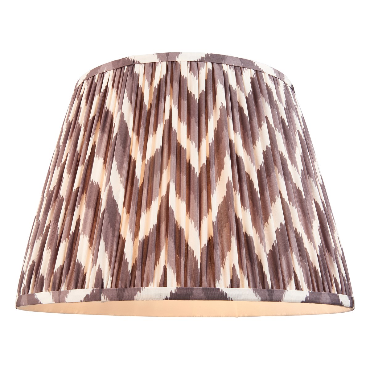 Endon Twist Floor Lamp in Oak Effect with ZigZag 40cm Pearl Grey Shade