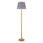 Endon Twist Floor Lamp in Oak Effect with ZigZag 40cm Pearl Grey Shade
