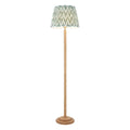 Endon Twist Floor Lamp in Oak Effect with ZigZag 40cm Cotswold Green Shade