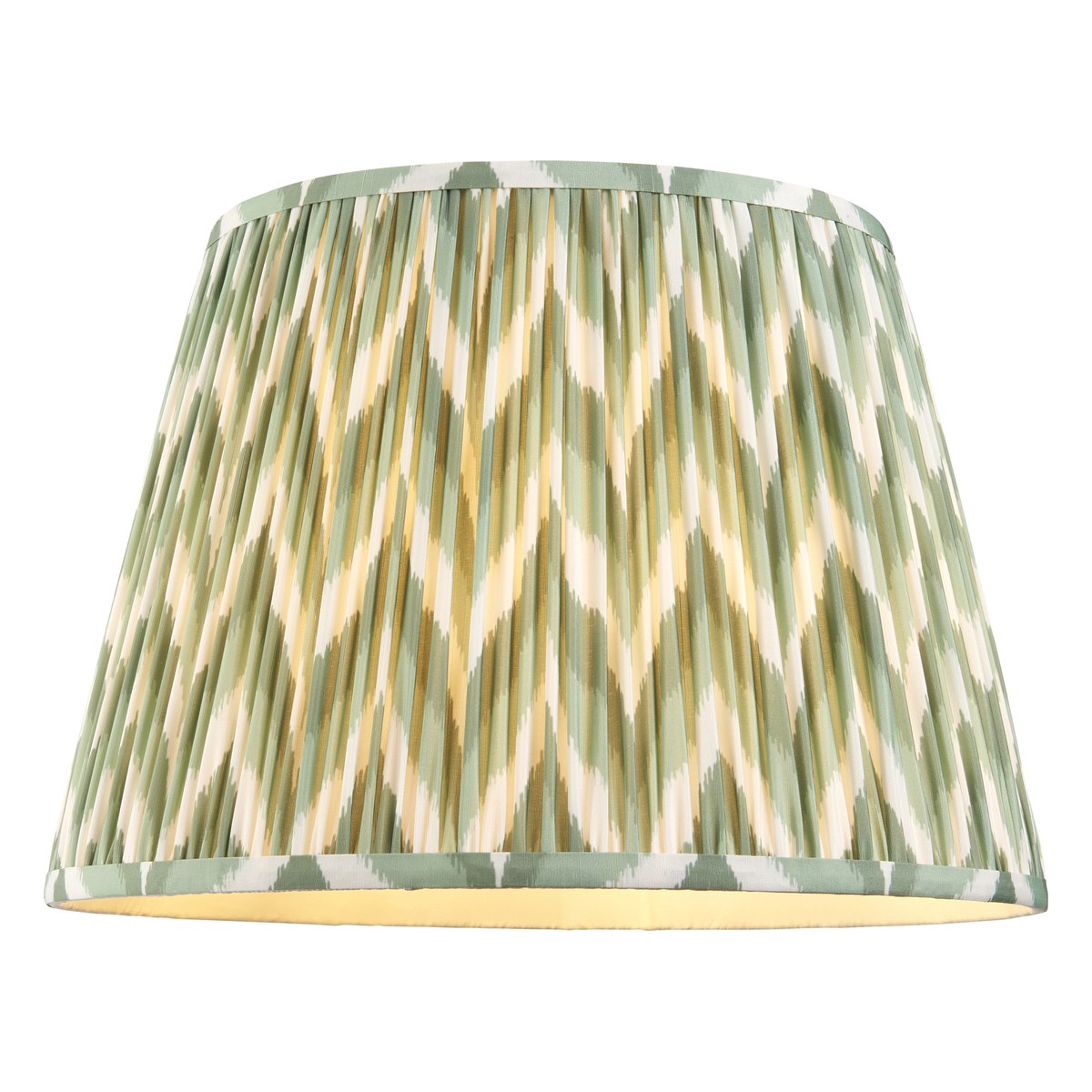 Endon Twist Floor Lamp in Oak Effect with ZigZag 40cm Cotswold Green Shade