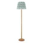 Endon Twist Floor Lamp in Oak Effect with ZigZag 40cm Cotswold Green Shade