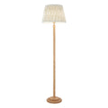 Endon Twist Floor Lamp in Oak Effect with Leaf 40cm Herb Garden Green Shade