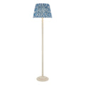 Endon Twist Floor Lamp in Satin Almond White with Ikat 40cm Marlin Blue Shade