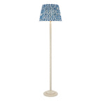 Endon Twist Floor Lamp in Satin Almond White with Ikat 40cm Marlin Blue Shade