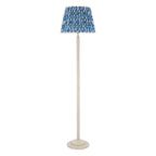 Endon Twist Floor Lamp in Satin Almond White with Ikat 40cm Marlin Blue Shade