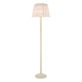 Endon Twist Floor Lamp in Satin Almond White with Ikat 40cm Neutral Shade