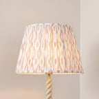 Endon Twist Floor Lamp in Satin Almond White with Ikat 40cm Neutral Shade
