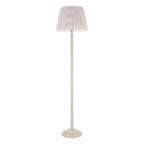 Endon Twist Floor Lamp in Satin Almond White with Ikat 40cm Neutral Shade